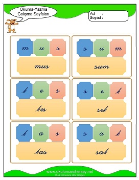 s sesi Hece Kartları